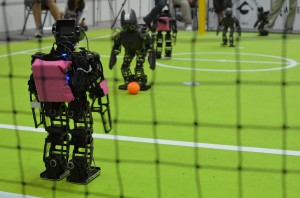 Humanoid Kid Size League match at RoboCup 2011. Photo: Viktor Orekhov 